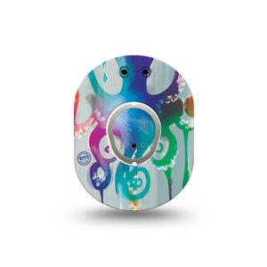 ExpressionMed Octopus Tattoo Dexcom G7 Mini Tape, Dexcom Stelo Glucose Biosensor System, Single Tape and Single Sticker, Zoo Animal Design, Patch Continuous Glucose Monitor Design