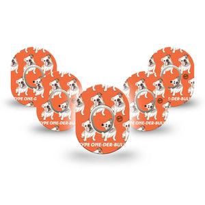 ExpressionMed Type-One-Der-Bul Dexcom G7 Mini Tape, Dexcom Stelo Glucose Biosensor System, 5-Pack Tape and 5-Pack Sticker, Dog Companion, Patch Continuous Glucose Monitor Design