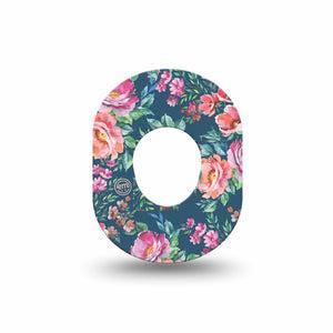 ExpressionMed Floral Enchantment Dexcom G7 Mini Tape Enchanting Florals, CGM Adhesive Patch Design, Dexcom Stelo Glucose Biosensor System