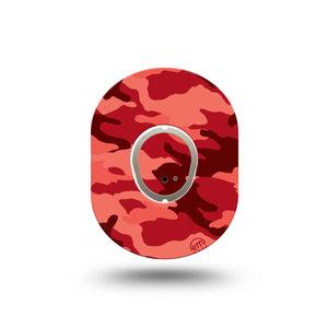 ExpressionMed Red Camo Dexcom G7 Mini Tape, Dexcom Stelo Glucose Biosensor System, Single Tape and Single Sticker Urban Camo, Patch Continuous Glucose Monitor Design