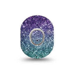 ExpressionMed Glittering Ombre Dexcom G7 Mini Tape, Dexcom Stelo Glucose Biosensor System, Single Tape and Single Sticker Shining Ombre, Patch Continuous Glucose Monitor Design