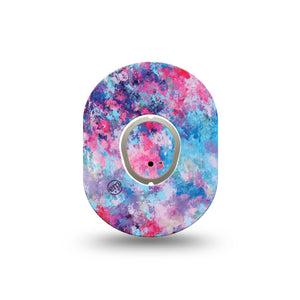 ExpressionMed Ascendant, The Rise Dexcom G7 Mini Tape, Dexcom Stelo Glucose Biosensor System, Single Tape and Single Sticker, Color Splashes, Patch Continuous Glucose Monitor Design