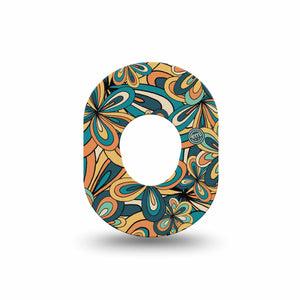 ExpressionMed 70's Vintage Dexcom G7 Mini Tape, Dexcom Stelo Glucose Biosensor System, Single Tape, Vintage Florals, CGM Overlay Patch Design, Dexcom Stelo Glucose Biosensor System