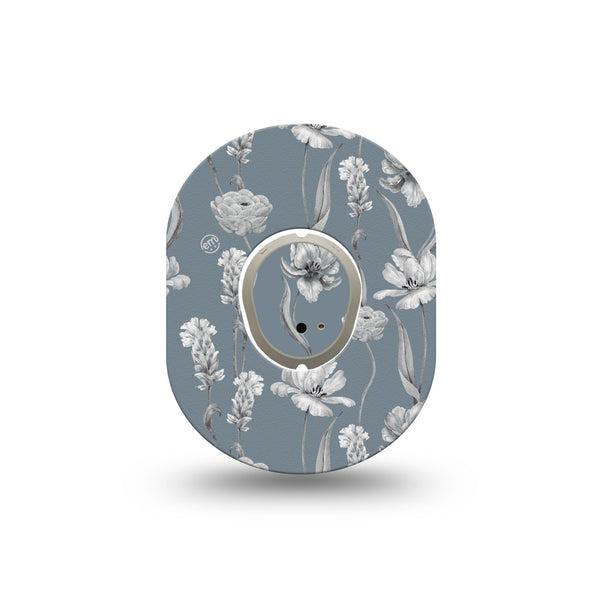 ExpressionMed Muted Petals Dexcom G7 Mini Tape, Dexcom Stelo Glucose Biosensor System, Single Tape and Single Sticker Elegant Petals, Plaster CGM Design