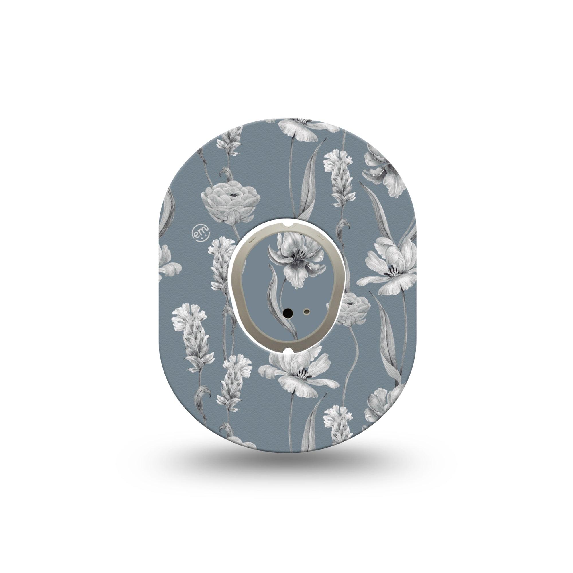 ExpressionMed Muted Petals Dexcom G7 Mini Tape, Dexcom Stelo Glucose Biosensor System, Single Tape and Single Sticker Elegant Petals, Plaster CGM Design