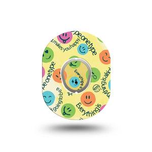 ExpressionMed Smileys Dexcom G7 Mini Tape, Dexcom Stelo Glucose Biosensor System, Single Tape and Single Sticker, Colorful Smiles, Patch Continuous Glucose Monitor Design