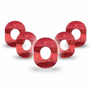 ExpressionMed Brushed Glitter Dexcom G7 Mini Tape, Dexcom Stelo Glucose Biosensor System, 5-Pack Tape, Brushed Colors, CGM Fixing Ring Patch Design, Dexcom Stelo Glucose Biosensor System