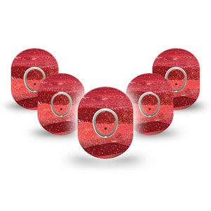 ExpressionMed Brushed Glitter Dexcom G7 Mini Tape, Dexcom Stelo Glucose Biosensor System, 5-Pack Tape and 5-Pack Sticker, Brushed Colors, Patch Continuous Glucose Monitor Design