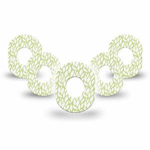 ExpressionMed Sage Greens Dexcom G7 Mini Tape, Dexcom Stelo Glucose Biosensor System, 5-Pack Tape, Sage Artwork, CGM Fixing Ring Patch Design, Dexcom Stelo Glucose Biosensor System
