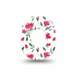 ExpressionMed Rose Garden Dexcom G7 Mini Tape, Dexcom Stelo Glucose Biosensor System, Single Tape, Blooming Roses, CGM Adhesive Patch Design, Dexcom Stelo Glucose Biosensor System