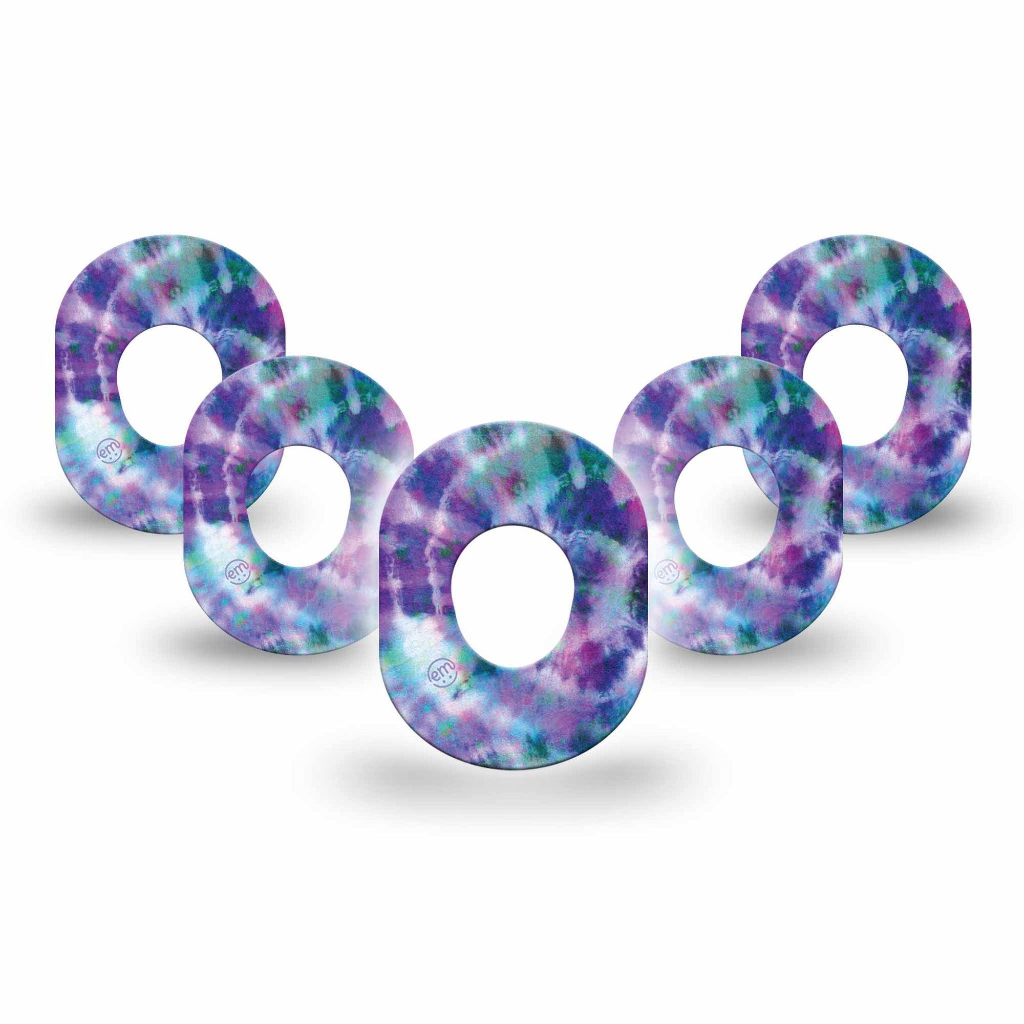 ExpressionMed Purple Tie Dye Dexcom G7 Mini Tape, Dexcom Stelo Glucose Biosensor System, 5-Pack Tape, Color Structure, CGM Adhesive Patch Design, Dexcom Stelo Glucose Biosensor System