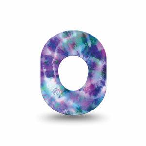 ExpressionMed Purple Tie Dye Dexcom G7 Mini Tape, Dexcom Stelo Glucose Biosensor System, Single Tape, Color Patterns, CGM Overlay Patch Design, Dexcom Stelo Glucose Biosensor System