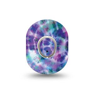 ExpressionMed Purple Tie Dye Dexcom G7 Mini Tape, Dexcom Stelo Glucose Biosensor System, Single Tape and Single Sticker, Color Patterns, Patch Continuous Glucose Monitor Design