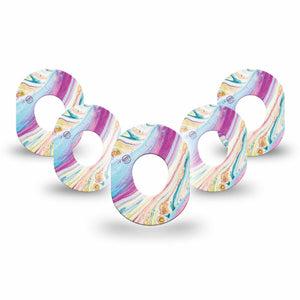 ExpressionMed Shimmering Marble Dexcom G7 Mini Tape, Dexcom Stelo Glucose Biosensor System, 5-Pack Tape, Glimmering Marbles, CGM Adhesive Patch Design, Dexcom Stelo Glucose Biosensor System