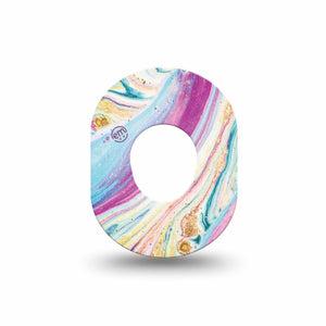 ExpressionMed Shimmering Marble Dexcom G7 Mini Tape, Dexcom Stelo Glucose Biosensor System, Single Tape, Shining Marbles, CGM Plaster Patch Design, Dexcom Stelo Glucose Biosensor System