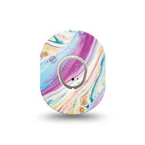 ExpressionMed Shimmering Marble Dexcom G7 Mini Tape, Dexcom Stelo Glucose Biosensor System, Single Tape and Single Sticker, Shining Marbles, Patch Continuous Glucose Monitor Design