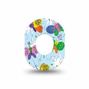 ExpressionMed Cute Butterflies Dexcom G7 Mini Tape, Dexcom Stelo Glucose Biosensor System, Single Tape, Vibrant Butterflies, CGM Adhesive Patch Design, Dexcom Stelo Glucose Biosensor System