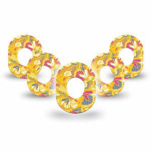 ExpressionMed Yellow Butterfly Wings Dexcom G7 Mini Tape, Dexcom Stelo Glucose Biosensor System, 5-Pack Tape, Golden Insect Wings, CGM Adhesive Patch Design, Dexcom Stelo Glucose Biosensor System