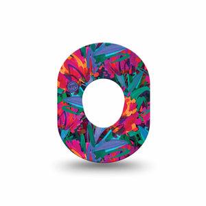 ExpressionMed Bold Petals Dexcom G7 Mini Tape Psychedelic Petals, CGM Adhesive Patch Design, Dexcom Stelo Glucose Biosensor System