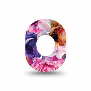 ExpressionMed Vibrant Blooms Dexcom G7 Mini Tape, Dexcom Stelo Glucose Biosensor System, Single Tape, Vivid Colored Florals, CGM Adhesive Patch Design, Dexcom Stelo Glucose Biosensor System