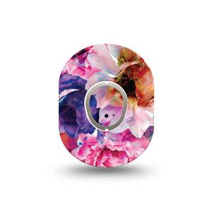 ExpressionMed Vibrant Blooms Dexcom G7 Mini Tape, Dexcom Stelo Glucose Biosensor System, Single Tape and Single Sticker, Vivid Colored Florals, Patch Continuous Glucose Monitor Design