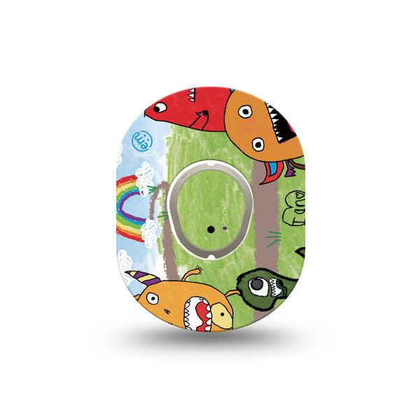 ExpressionMed Monsters Dexcom G7 Mini Tape Friendly Monsters, CGM Adhesive Patch Design, Dexcom Stelo Glucose Biosensor System Single Sticker and Tape