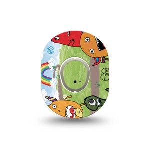 ExpressionMed Monsters Dexcom G7 Mini Tape Friendly Monsters, CGM Adhesive Patch Design, Dexcom Stelo Glucose Biosensor System Single Sticker and Tape