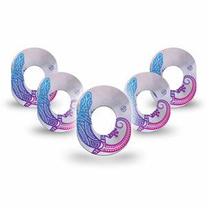 ExpressionMed Ombre Gecko Dexcom G7 Mini Tape, Dexcom Stelo Glucose Biosensor System, 5-Pack Tape, Vivid Colored Lizard, CGM Overlay Patch Design, Dexcom Stelo Glucose Biosensor System