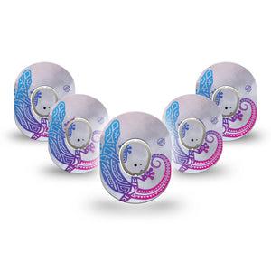 ExpressionMed Ombre Gecko Dexcom G7 Mini Tape, Dexcom Stelo Glucose Biosensor System, 5-Pack Tape and 5-Pack Sticker, Vivid Colored Lizard, Patch Continuous Glucose Monitor Design