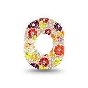 ExpressionMed Citrus Slices Dexcom G7 Mini Tape, Dexcom Stelo Glucose Biosensor System, Single Tape, Zesty Fruits, CGM Adhesive Patch Design, Dexcom Stelo Glucose Biosensor System