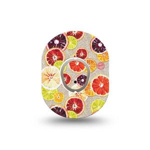 ExpressionMed Citrus Slices Dexcom G7 Mini Tape, Dexcom Stelo Glucose Biosensor System, Single Tape and Single Sticker, Zesty Fruits, Patch Continuous Glucose Monitor Design