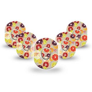 ExpressionMed Citrus Slices Dexcom G7 Mini Tape, Dexcom Stelo Glucose Biosensor System, 5-Pack Tape and 5-Pack Sticker, Pulpy Oranges, Patch Continuous Glucose Monitor Design
