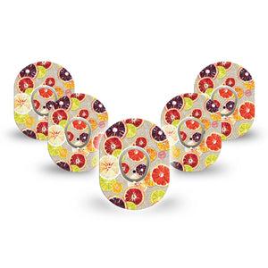 ExpressionMed Citrus Slices Dexcom G7 Mini Tape, Dexcom Stelo Glucose Biosensor System, 5-Pack Tape and 5-Pack Sticker, Pulpy Oranges, Patch Continuous Glucose Monitor Design
