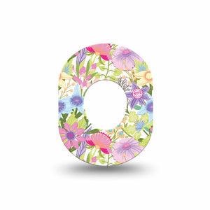 ExpressionMed Fantasy Florals Dexcom G7 Mini Tape, Dexcom Stelo Glucose Biosensor System, Single Tape, Pastel Flowerets, CGM Adhesive Patch Design, Dexcom Stelo Glucose Biosensor System