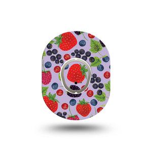 ExpressionMed Wild Berries Dexcom G7 Mini Tape, Dexcom Stelo Glucose Biosensor System, Single Tape and Single Sticker, Pulpy Fruits, Patch Continuous Glucose Monitor Design