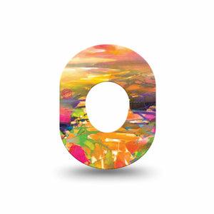 ExpressionMed Fragments from Above Dexcom G7 Mini Tape, Dexcom Stelo Glucose Biosensor System, Single Tape, Rising Sun Skies, CGM Plaster Patch Design, Dexcom Stelo Glucose Biosensor System
