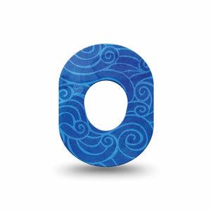 ExpressionMed Watercolor Waves Dexcom G7 Mini Tape, Dexcom Stelo Glucose Biosensor System, Single Tape Calming Waves, CGM Adhesive Patch Design, Dexcom Stelo Glucose Biosensor System