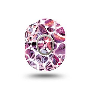 ExpressionMed Purple Pebbles Dexcom G7 Mini Tape, Dexcom Stelo Glucose Biosensor System, Single Tape and Single Sticker, Purple Gemstone, Patch Continuous Glucose Monitor Design