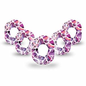 ExpressionMed Purple Pebbles Dexcom G7 Mini Tape, Dexcom Stelo Glucose Biosensor System, 5-Pack Tape, Purple Gemstone, Patch Continuous Glucose Monitor Design