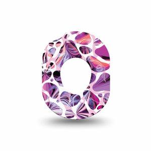 ExpressionMed Purple Pebbles Dexcom G7 Mini Tape, Dexcom Stelo Glucose Biosensor System, Single Tape, Purple Gemstone, CGM Adhesive Patch Design