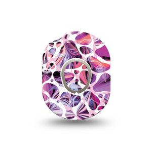 ExpressionMed Purple Pebbles Dexcom G7 Mini Tape, Dexcom Stelo Glucose Biosensor System, Single Tape and Single Sticker, Purple Gemstone, Patch Continuous Glucose Monitor Design