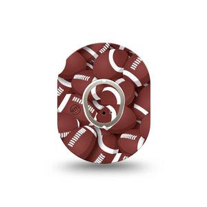 ExpressionMed Football Dexcom G7 Mini Tape, Contact Sports, CGM Adhesive Patch Design, Dexcom Stelo Glucose Biosensor System with center sticker