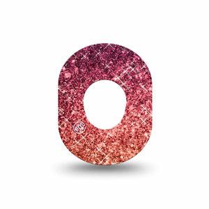 ExpressionMed Glittering Fall Ombre Dexcom G7 Mini Tape, Dexcom Stelo Glucose Biosensor System, Single Tape, Flashing Glitters, CGM Adhesive Patch Design, Dexcom Stelo Glucose Biosensor System