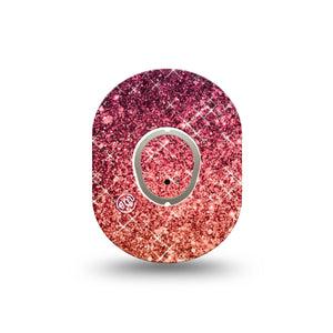 ExpressionMed Glittering Fall Ombre Dexcom G7 Mini Tape, Dexcom Stelo Glucose Biosensor System, Single Tape and Single Sticker, Flashing Glitters, Patch Continuous Glucose Monitor Design