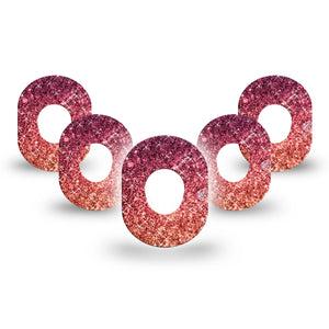 ExpressionMed Glittering Fall Ombre Dexcom G7 Mini Tape, Dexcom Stelo Glucose Biosensor System, 5-Pack Tape, Shining Glitters, CGM Overlay Patch Design, Dexcom Stelo Glucose Biosensor System