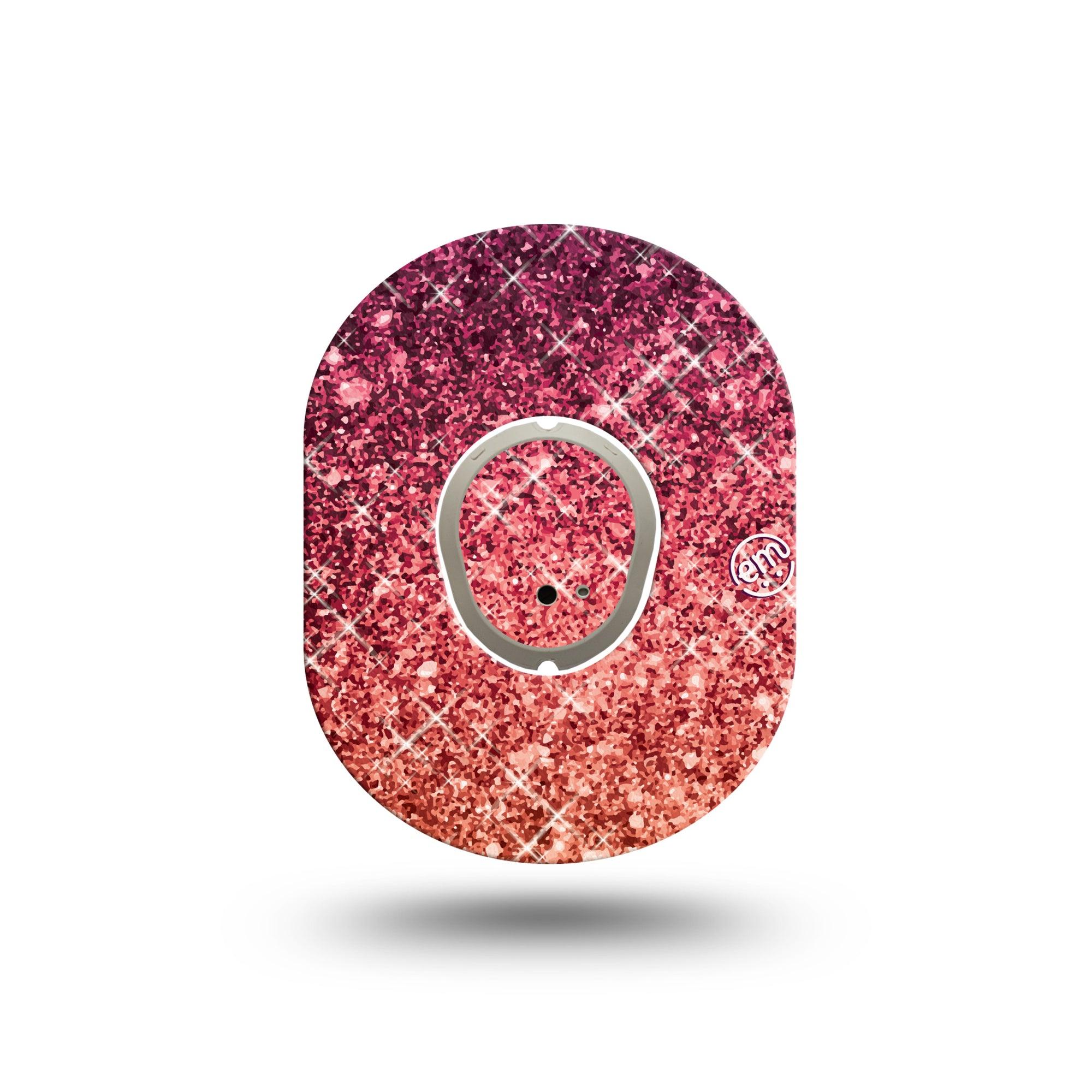 ExpressionMed Glittering Fall Ombre Dexcom G7 Mini Tape, Dexcom Stelo Glucose Biosensor System, Single Tape and Single Sticker, Flashing Glitters, Patch Continuous Glucose Monitor Design