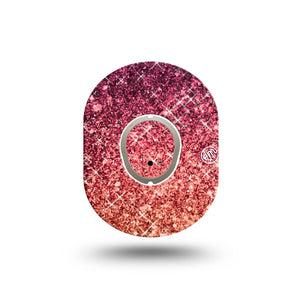ExpressionMed Glittering Fall Ombre Dexcom G7 Mini Tape, Dexcom Stelo Glucose Biosensor System, Single Tape and Single Sticker, Flashing Glitters, Patch Continuous Glucose Monitor Design