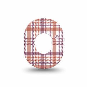 ExpressionMed Auburn Plaid Dexcom G7 Mini Tape, Dexcom Stelo Glucose Biosensor System, Single Tape, Stitched Plaid, CGM Adhesive Patch Design, Dexcom Stelo Glucose Biosensor System