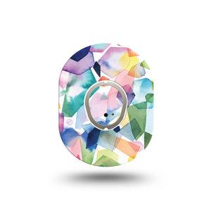 ExpressionMed Kaleidoscope Dexcom G7 Mini Tape, Dexcom Stelo Glucose Biosensor System, Single Tape and Single Sticker, Stained Glass, Patch Continuous Glucose Monitor Design