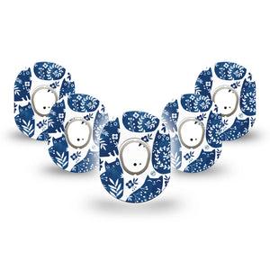 ExpressionMed Delft Kittens Dexcom G7 Mini Tape, Dexcom Stelo Glucose Biosensor System, 5-Pack Tape and 5-Pack Sticker, Floral Kittens, Patch Continuous Glucose Monitor Design